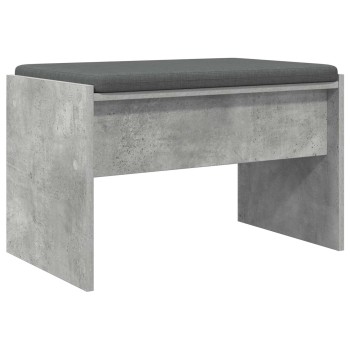 Előtér pad párnával beton szürke 63 x 38 x 40 cm