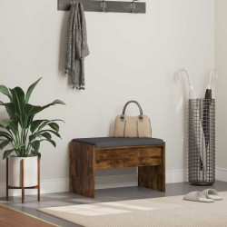 Előtér pad párnával füstölt tölgy 60 x 38 x 46 cm