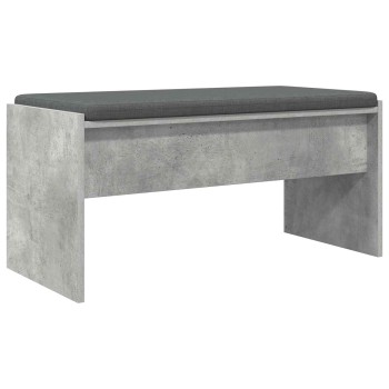 Előtér pad párnával beton szürke 83 x 38 x 40 cm