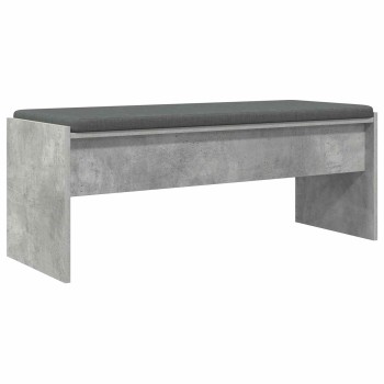 Előtér pad párnával beton szürke 103 x 38 x 40 cm
