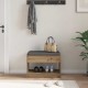 Előtér pad kézműves tölgy 63 x 38 x 45 cm műanyag fa és szövet