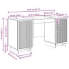 Asztal antik fa szerelt fa 142,5 x 50 x 75 cm