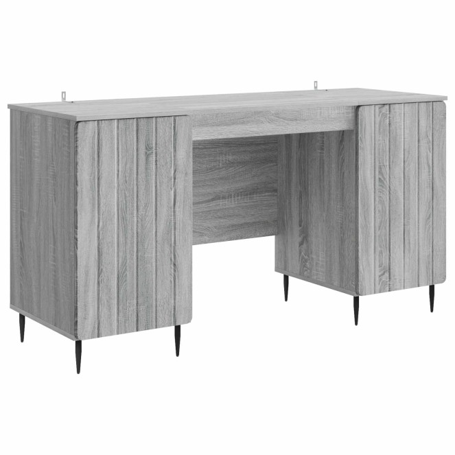 Asztal polcokkal szürke sonoma 142,5 x 50 x 75 cm szerelt fa