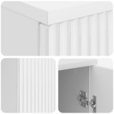 Asztal polcokkal magasfényű fehér 142,5 x 50 x 75 cm szerelt fa Asztal polcokkal magasfényű fehér 142,5 x 50 x 75 cm szerelt fa