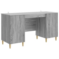 Asztal polcokkal szürke sonoma 142,5 x 50 x 75 cm szerelt fa