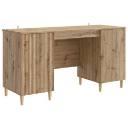 Asztal polcokkal kézműves tölgy 142,5 x 50 x 75 cm szerelt fa