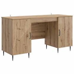 Asztal polcokkal kézműves tölgy 142,5 x 50 x 75 cm szerelt fa
