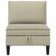 Középső sofa tárolóval homokszín bársony