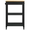 Konyhai kocsi monza fekete 60 x 40 x 88,5 cm tömör fenyőfa
