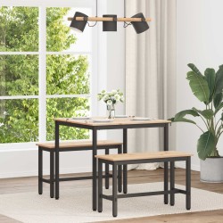 Étkezőasztal természetes 80 x 80 x 75 cm tömör fenyőfa