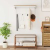Kabáthorog hill fehér és mézbarna 90 x 35 x 41.5 cm tömör fenyő