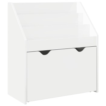 Gyerek könyvespolc magas fényű fehér 60 x 29,5 x 69 cm faanyag