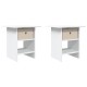 Éjjeli asztal fiókkal 2 pcs fehér 41 x 40 x 45 cm faanyag