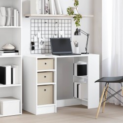 Asztal fiókkal polcokkal fehér 100 x 40 x 75 cm faanyag