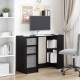 Asztal fiókkal polcokkal fekete tölgy 100 x 40 x 75 cm faanyag