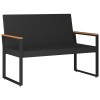 Kerti pad fekete és krémfehér 107 x 61 x 80 cm polirattan