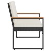 Kerti pad fekete és krémfehér 107 x 61 x 80 cm polirattan