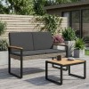 Kerti pad szürke és sötétszürke 107 x 61 x 80 cm polirattan