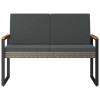 Kerti pad szürke és sötétszürke 107 x 61 x 80 cm polirattan