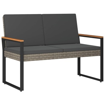 Kerti pad szürke és sötétszürke 107 x 61 x 80 cm polirattan