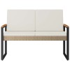 Kerti pad beige és krémszínű 107 x 61 x 80 cm polirattan