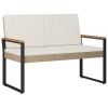 Kerti pad beige és krémszínű 107 x 61 x 80 cm polirattan