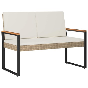 Kerti pad beige és krémszínű 107 x 61 x 80 cm polirattan