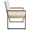 Kerti pad beige és krémszínű 107 x 61 x 80 cm polirattan