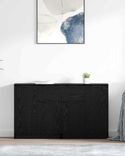 Oldalszekrények 2 pcs fekete tölgy 60 x 30 x 70 cm faanyag