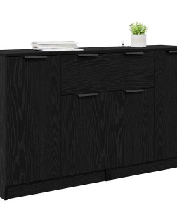 Oldalszekrények 2 pcs fekete tölgy 60 x 30 x 70 cm faanyag
