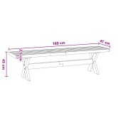 Étkező pad noain 160 x 41 x 45 cm tömör fenyő fekete Étkező pad noain 160 x 41 x 45 cm tömör fenyő fekete