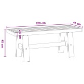Étkező pad noain 120 x 41 x 45 cm tömör fenyő természetes