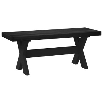 Étkező pad noain 120 x 41 x 45 cm tömör fenyő fekete