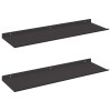 Lebegő polc 2 db fekete 60 x 18 x 2,5 cm acél