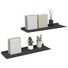 Lebegő polc 2 db fekete 60 x 18 x 2,5 cm acél