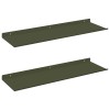Lebegő polc 2 db olajzöld 60 x 18 x 2,5 cm acél