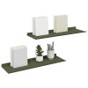 Lebegő polc 2 db olajzöld 60 x 18 x 2,5 cm acél