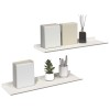 Lebegő polc 2 db fehér 60 x 18 x 2,5 cm acél