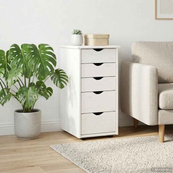 Cabinet fehér 34 x 39 x 61,5 cm tömör fenyőfa