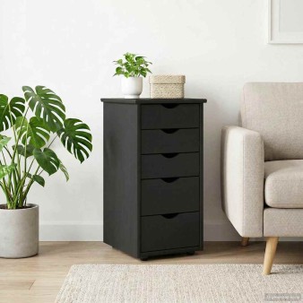 Cabinet fekete 34 x 39 x 61,5 cm tömör fenyőfa