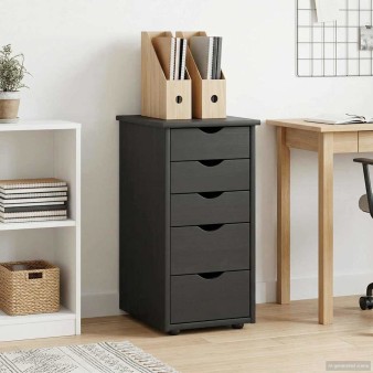 Cabinet fekete 34 x 39 x 61,5 cm tömör fenyőfa