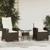 Kerti szék 2 pcs barna és krém 56 x 60 x 112 cm