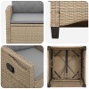 Kerti szék 2 pcs beige és világosszürke 56 x 60 x 112 cm
