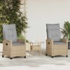 Kerti szék 2 pcs beige és világosszürke 56 x 60 x 112 cm