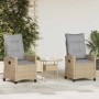 Kerti szék 2 pcs beige és világosszürke 56 x 60 x 112 cm