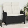 Kerti pad fekete és krém 105 x 60 x 112 cm acél és poliészter
