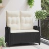 Kerti pad fekete és krém 105 x 60 x 112 cm acél és poliészter