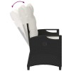 Kerti pad fekete és krém 105 x 60 x 112 cm acél és poliészter