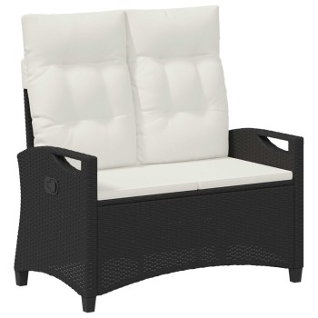 Kerti pad fekete és krém 105 x 60 x 112 cm acél és poliészter