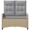 Kerti pad párnával beige és világosszürke 105 x 60 x 112 cm